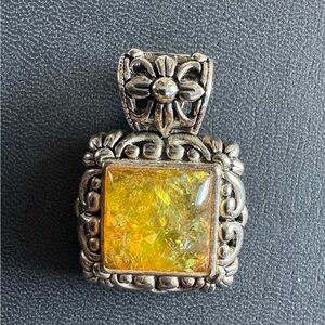 Elegant Silver and Yellow Pendant